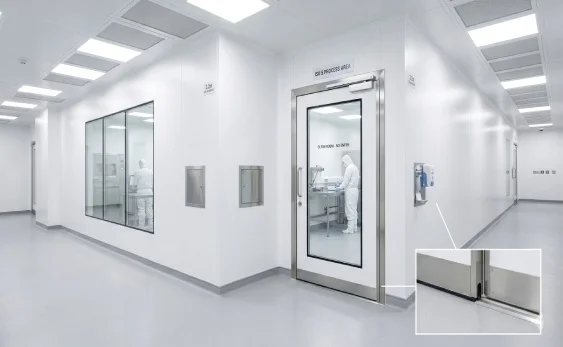 Interior look of a mobile container laboratory highlighting a rigid cleanroom partition system layout engineered to optimize hardwall vs softwall cleanrooms air balancing metrics